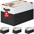 Criusia Large Storage Bins for Shelves 4 Pack, Closet Storage Baskets for Clothes Blanket Beddings Towels, Collapsible Fabric Closet Organizer Bins with Handles/ Laundry Room Organization