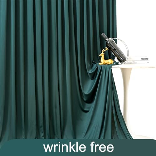 Hunter Green Backdrop Curtain for Parties Wrinkle Free Dark Green Photo Curtains Backdrop Drapes Fabric Decoration for Baby Shower Birthday Party Photography 5ft x 7ft,2 Panels