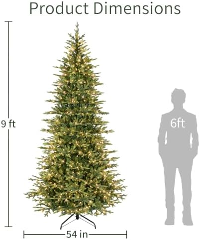 Puleo International 9ft Pre-Lit Slim Balsam Fir Christmas Tree
