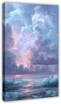 JDBeehpy Lightning Storm Ocean Scenery Canvas Wall Art Framed 20x30inch