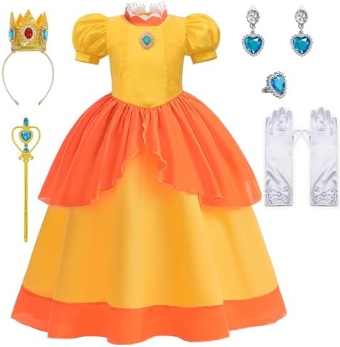 Princess Costume for Girls Halloween Birthday Party Outfit 4-12Y
