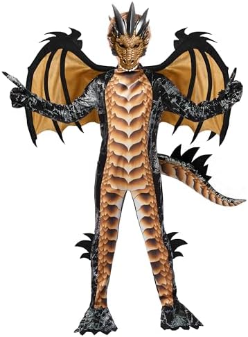 Spooktacular Creations Halloween Kid Dragon Costume, Boys Dragon Wings, Tail and Mask Set for Halloween Dress Up
