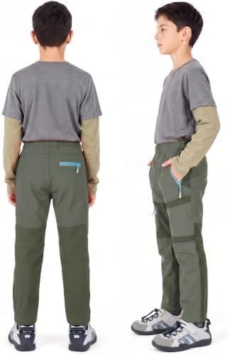 Boys Snow Pants Waterproof Fleece Lined Winter Ski Pants for Kids