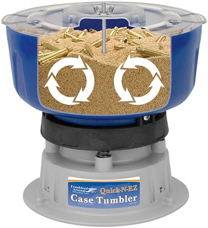 Frankford Arsenal Quick-N-EZ Vibratory Case Tumbler with Clear Viewing Lid and Durable Construction for Reloading, Cleaning and Dry Tumbling Brass Cases