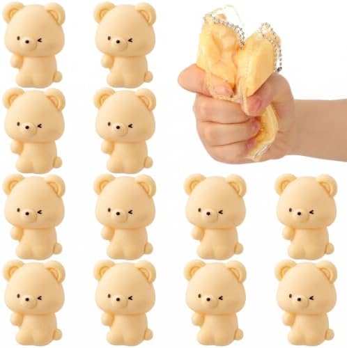 Meooeck 12 Pcs Bear Fidgets Balls for Adults Cute Bear Party Favors