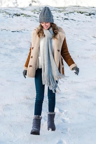 TEMOFON Women Snow Boots Waterproof: Fur Lined Warm Winter Ankle Booties