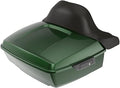 Advanblack Road Glide Tour Trunk Pack Kinetic Green King Tour Trunk Pack Luggage +Wrap-Around Backrest Pad for '97-'25 Harley Touring Road King Street Glide Electra Glide CVO Models