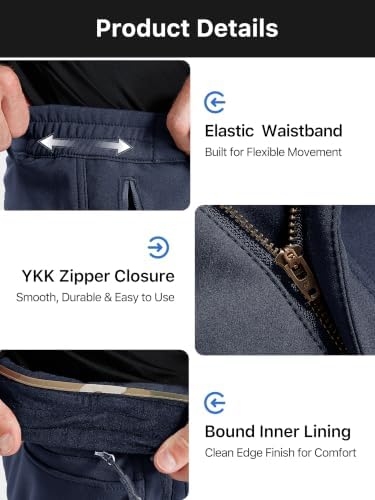 FREE SOLDIER Men's Outdoor Softshell Snow Ski Pants