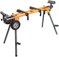 POWERTEC Portable Miter Saw Stand w/ Quick-release Mounting Brackets, 330Lbs Load Capacity, 8" Wheels and 3-Prong Tripple Outlets, Folding Design for Easy Storage in Garage - Orange (MT4000V)