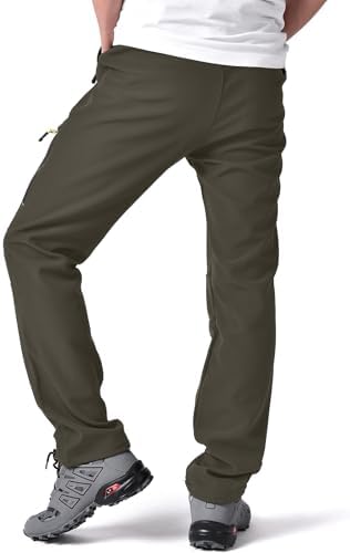 Men's hiking Snow Pants Skiing Winter Insulated Fleece lined Outdoor Water Repellent camping,walking,fishing