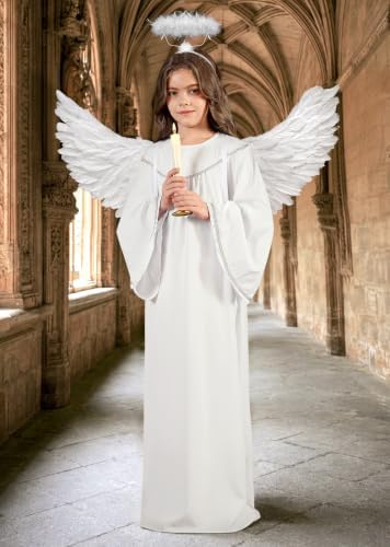 3PCS Kids Angel Costume White Cosplay Robe Dress With Wings and Halo