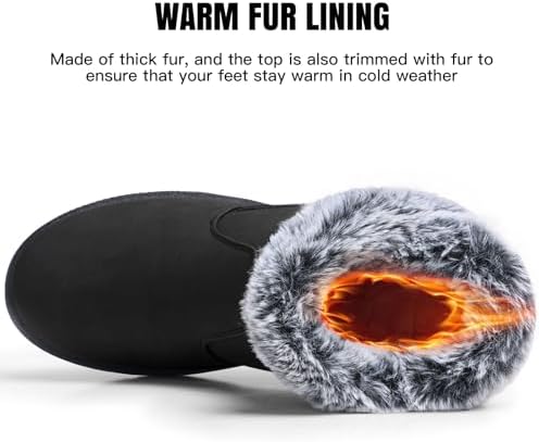 SHIBEVER Winter Snow Boots for Women: Waterproof Ankle Warm Fur Lined Boot