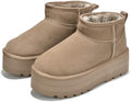 Project Cloud 100% Genuine Leather Ankle Boots for Women Platform Boots