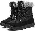 ZEENXIUYA Womens Snow Boots Comfortable Warm Fur Lined Winter Waterproof Flat Lace-Up Ankle Boots Outdoor Winter Booties