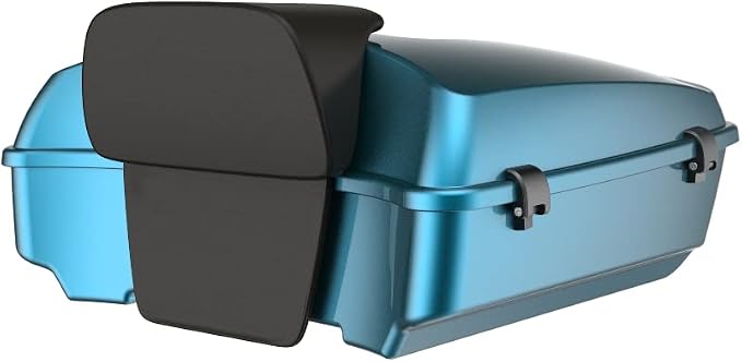 Advanblack Road Glide Tour Trunk Pack Tahitian Teal Chopped Tour Trunk Pack Backrest Pad for '97-'25 Harley Touring Road King Street Glide Electra Glide CVO models
