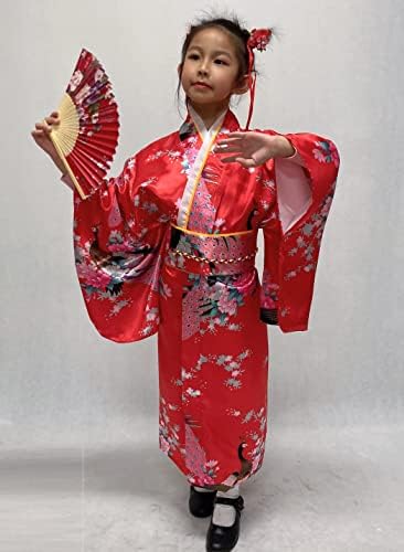 Japanese Traditional Dress Kimono Robe for Kids Girls Costume