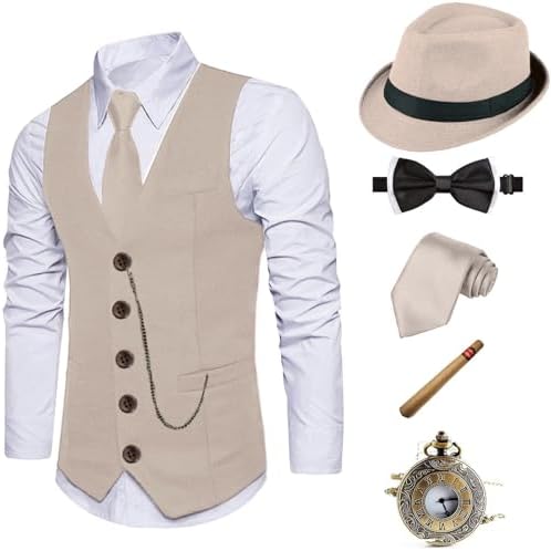 EFORLED Halloween 1920s Mens Costume 2026,Adult Gangster Mobster Outfit