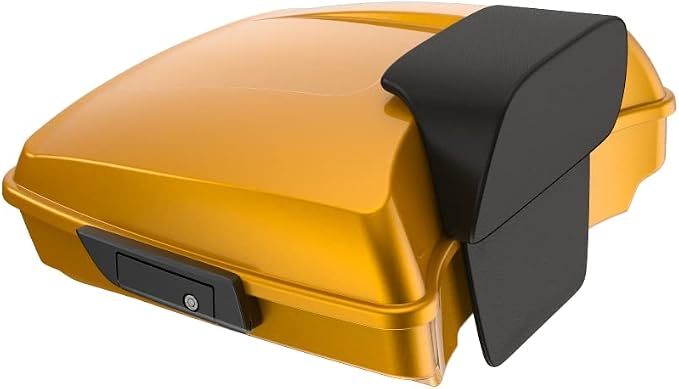 Advanblack Road Glide Tour Trunk Pack Prospect Gold Razor Tour Trunk Pack Backrest Pad for '97-'25 Harley Touring Road King Street Glide Electra Glide CVO Models