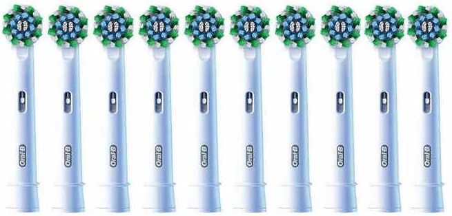 Oral-B CrossAction Electric Toothbrush Replacement Brush Heads with Xfilament, 10-pack