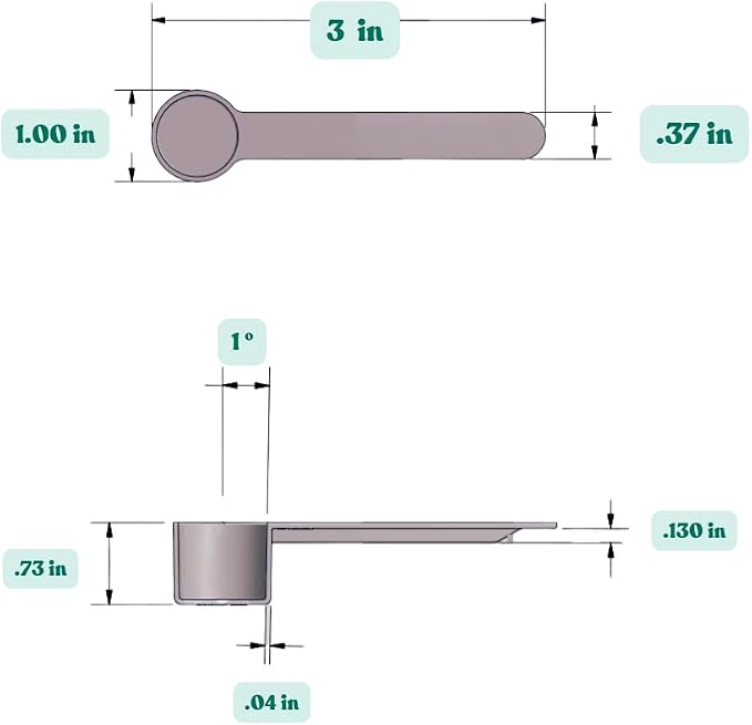 1/2 Tablespoon (1.5 Teaspoon | 7.5 mL) Scoop for Measuring Coffee, Grains, Protein, Spices and Other Dry Goods (Pack of 5)