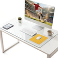 Tempered Glass Desk Pad to Protect Desk,Clear Office Desk Pad for Keyboard and Computer Monitor,Glass Desk Mat for Desktop Dry Erase,18 x 24 inch