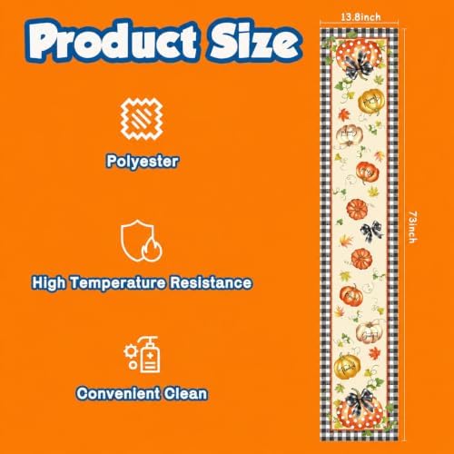 OHOME Thanksgiving Decorations - Thanksgiving Table Runner | Thanks Giving Table Decor | Friendsgiving Party Decorations Centerpieces Supplies Essentials for Room Office Indoor