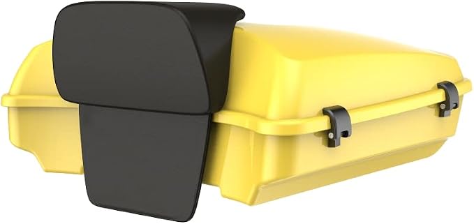 Advanblack Road Glide Tour Trunk Pack Industrial Yellow Razor Tour Trunk Pack Backrest Pad for '97-'25 Harley Touring Road King Street Glide Electra Glide CVO models
