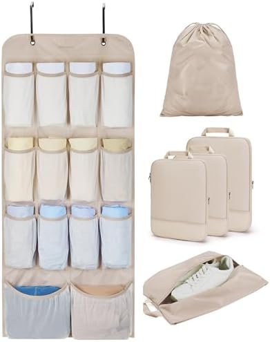 BAGSMART Hanging Compression Packing Cubes 6 Set Cruise Travel Essentials