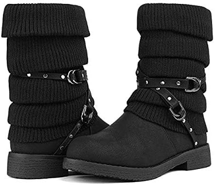 DREAM PAIRS Women's Mid Calf Fashion Winter Snow Boots