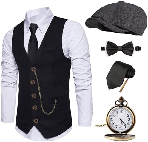 EFORLED Halloween 1920s Mens Costume 2026,Adult Gangster Mobster Outfit