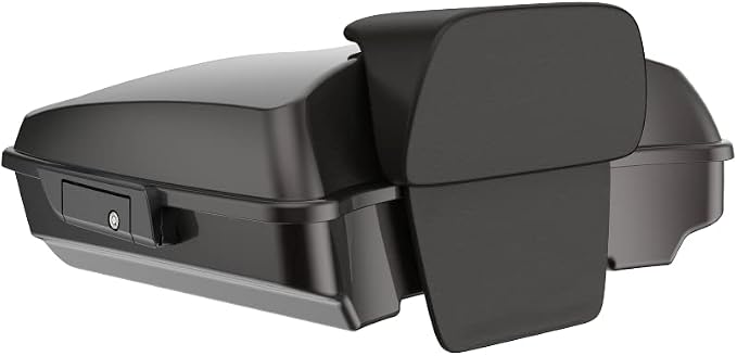 Advanblack Road Glide Tour Trunk Pack Black Jack Metallic Razor Tour Trunk Pack Backrest Pad for '97-'25 Harley Touring Road King Street Glide Electra Glide CVO models