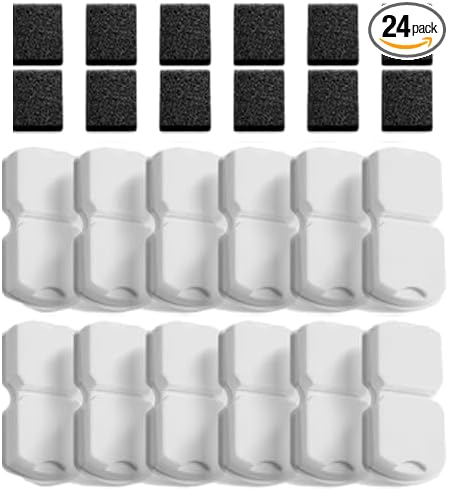 Pet Water Fountain Filters: 24 Per Fountain Filter Replacement - 6 Months Set of Replacement Filters for ATMZIQXR S18 - Contains 12 Carbon Filters + 12 Sponges Filters