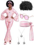 Jexine 70s Disco Outfit Women Sequin Sparkly Costume