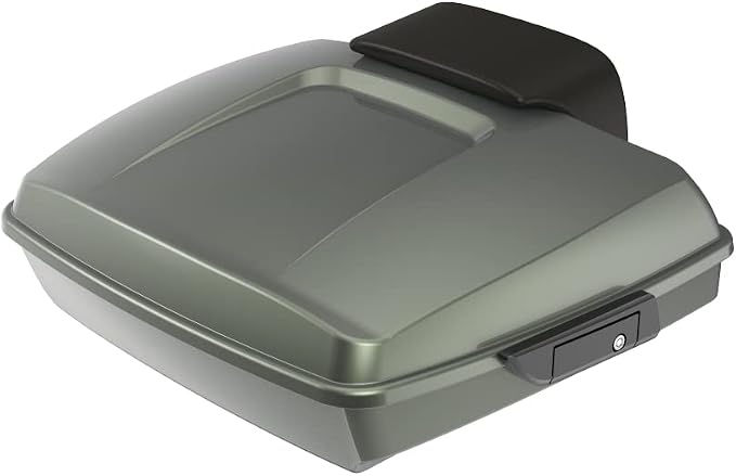 Advanblack Road Glide Tour Trunk Pack Deadwood Green Glossy Razor Tour Trunk Pack Backrest Pad for '97-'25 Harley Touring Road King Street Glide Electra Glide CVO models