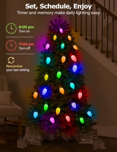 148FT 150LED Smart C9 Christmas Lights Outdoor Vintage Christmas Light
