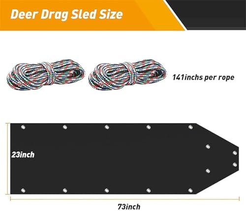 Deer Drag Sled - Deer Cart Game Hauler, Hunting Deer Cart I Rugged Deer Cart Game Hauler, Heavy Duty Dead Firewood Sled Hunting Gear and Accessory Consignments Good for Snow and Ice Pulling(B: 2Pcs pa