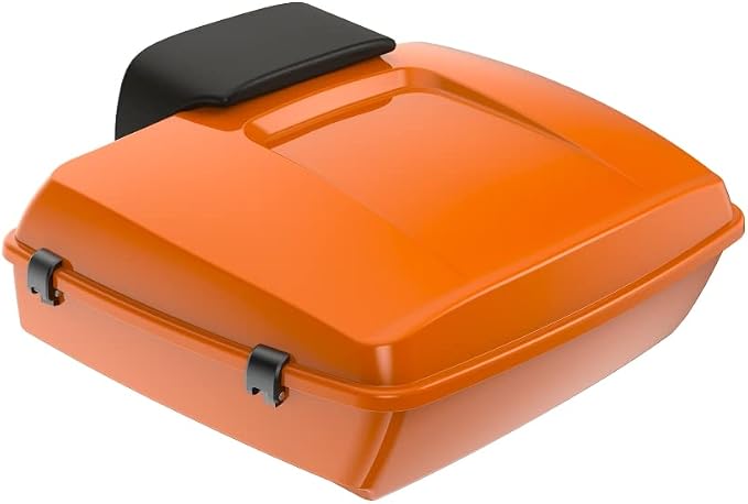Advanblack Road Glide Tour Trunk Pack Baja Orange Chopped Tour Trunk Pack Backrest Pad for '97-'25 Harley Touring Road King Street Glide Electra Glide CVO models