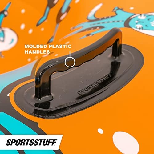 Sportsstuff Inflatable Snow Sled with Handles - 48" Single/78 Double - Snow Sleds for Kids - Multiple Sizes & Designs
