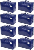 VENO 8 Pack Extra Large Heavy Duty Moving Bags with Wide Opening & Reinforced Handles, Reusable Storage Tote Bags with Strong Zippers for Clothes, College Dorm Essentials & Moving Supplies