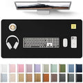 YSAGi Leather Desk Protector, Office Mat, Large Mouse Mat, Non-Slip PU Leather Blotter, Laptop Desk Mat, Waterproof Writing Pad for Office and Home (Black, 31.5" x 15.8")