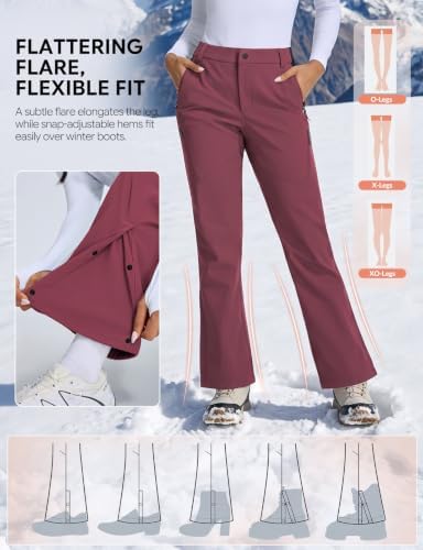 baleaf Women's Snow Softshell Pants for Winter Hiking