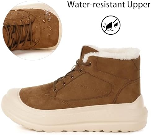 Eagsouni Womens Snow Boots Suede Leather Winter Shoes