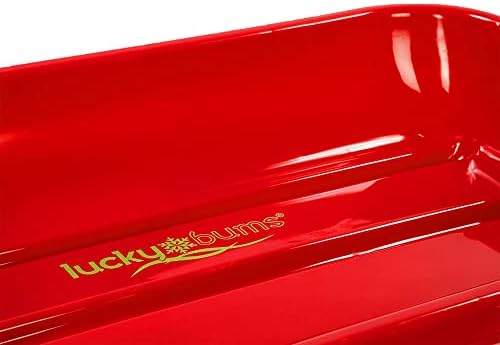Lucky Bums Kids 48 Inch Single Person Plastic Snow Toboggan Sled for All Winter Conditions with Pull Rope for Children Ages 8 to 15, Red
