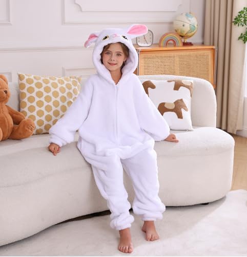 Animal Onesie Pajamas for Kids, Soft Flannel Halloween Cosplay Costume for Boys Girls