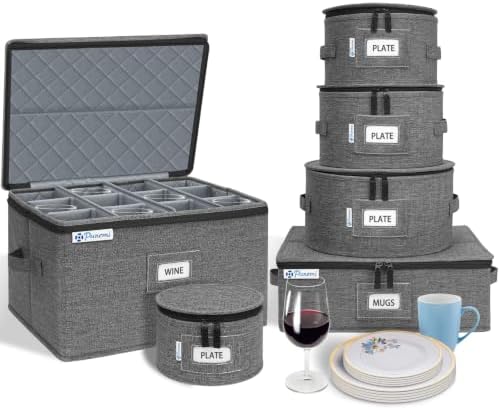 punemi China Storage Containers, 6-Piece Hard Shell Set for Moving Boxes