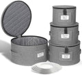 Kukikan China Storage Container, Hard Shell for Moving, 4 Pack Dish Storage