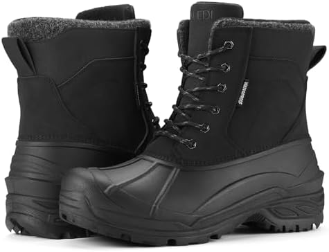 Men's Snow Boots, Insulated Waterproof Winter Duck Boots