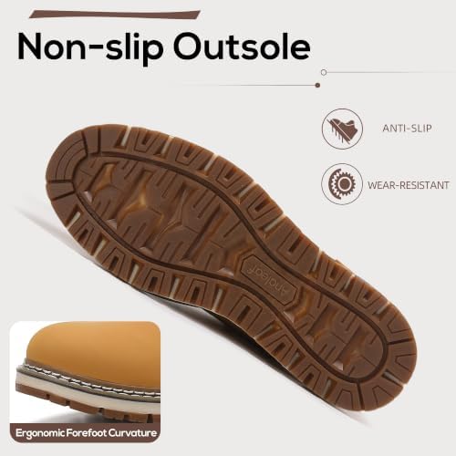 ANALEAF Mens Snow Boots Warm Winter Boots Non Slip Outdoor Fur Lined Shoes