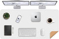 AFIING Cork Desk Mat 47" x 23.6", Dual-Sided Natural Cork & PU Leather Desk Pad, Non-Slip Waterproof Large Mouse Pad for Office, Home & Gaming (White)
