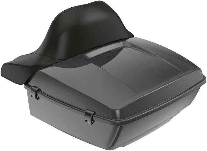 Advanblack Road Glide Tour Trunk Pack Black Quartz King Tour Trunk Pack Luggage +Wrap-Around Backrest Pad for '97-'25 Harley Touring Road King Street Glide Electra Glide CVO models